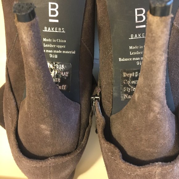 Bakers Brown Stiletto Suede ankle Fold Over boot - Picture 4 of 9